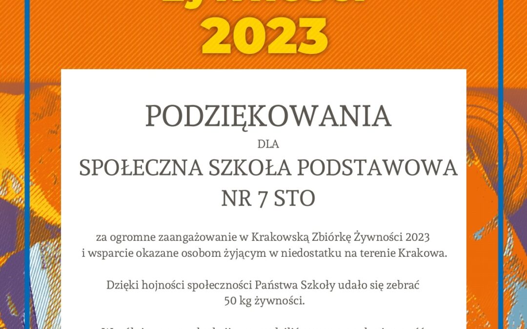 Krakowska Zbiórka Żywności 2023